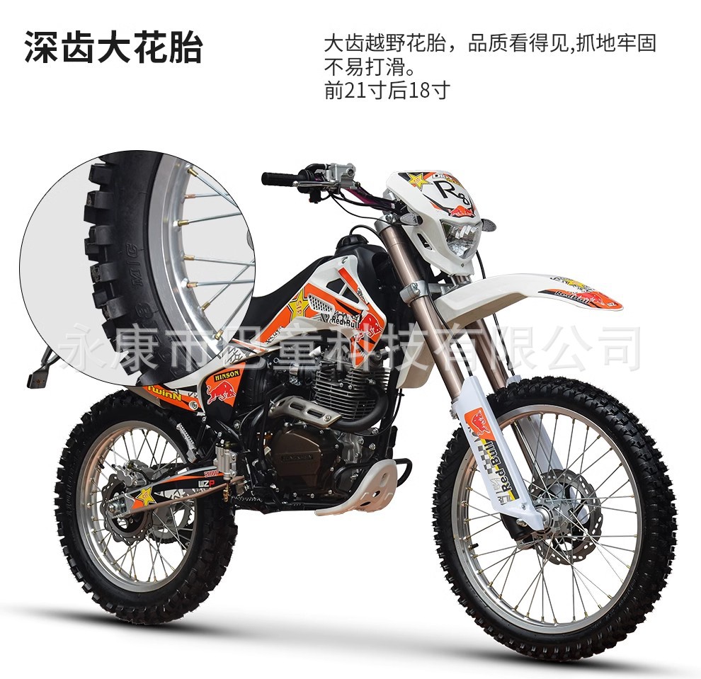 Export Version of Zongshen Water-Cooled 300Cc New Water-Cooled Off-Road Fuel Motorcycle High-Speed Climbing Mountain Stunt Car