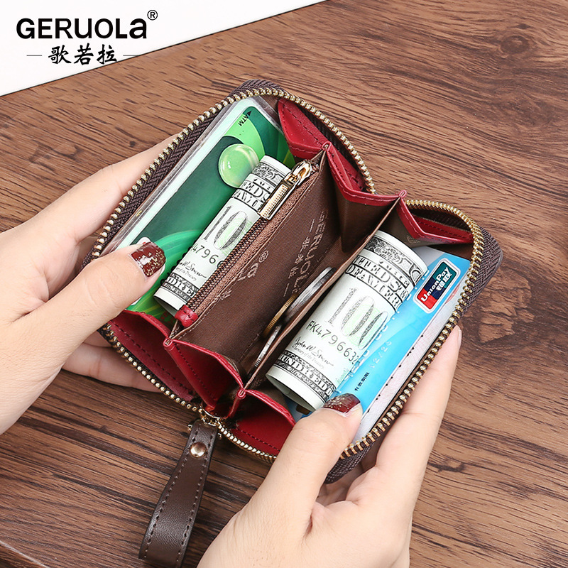 Venta directa de fábrica, billetera de mano, billetera simple y versátil para mujer, tarjetero, monedero corto