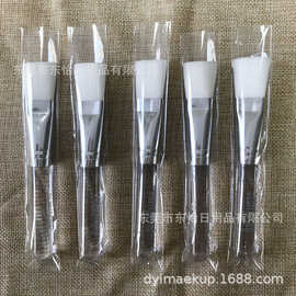 平头白色柄软毛面膜刷面膜泥水晶柄面膜刷粉底刷扁头妆涂抹工具