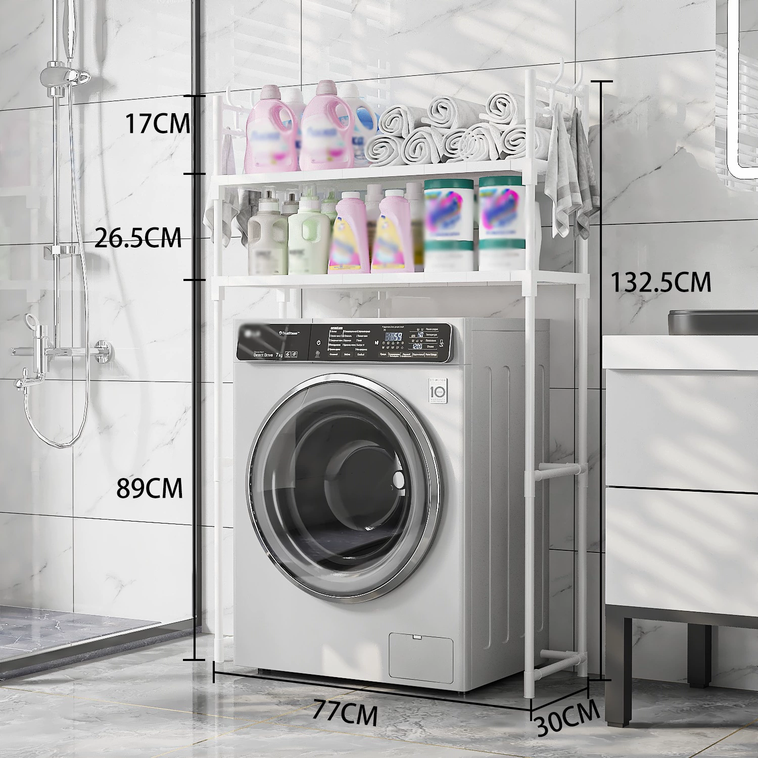 Toilet for laundry, plastic storage system, simple and elegant design