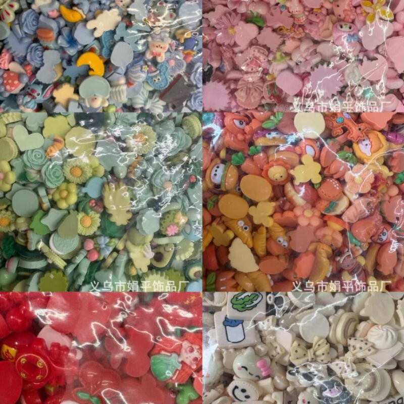 Resin Accessories Cartoon Color Mixed DIY Cream Glue Mobile Phone Case Patch Hair Accessories Water Cup Sticker Material