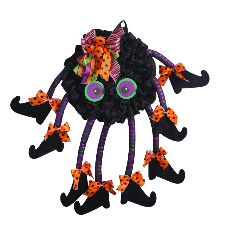 縦鴻ハロウィーン新型多足クモ門掛創意ハロウィーン花輪パーティー装飾道具|undefined