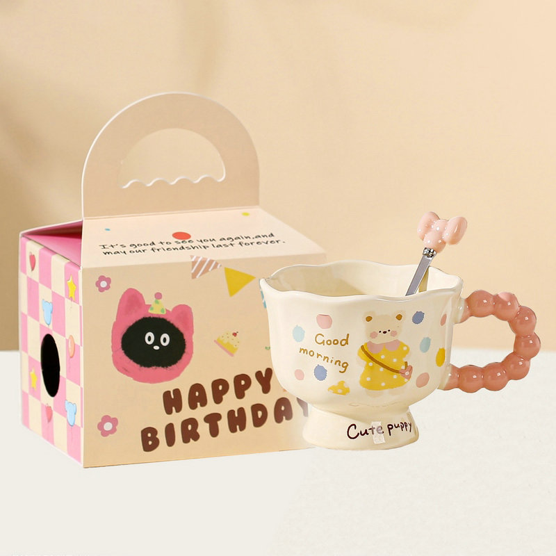 漫画クマセラミックカップお土産マグ家庭用ウォーターカップコーヒーカップ誕生日ギフト高価値カップ|undefined