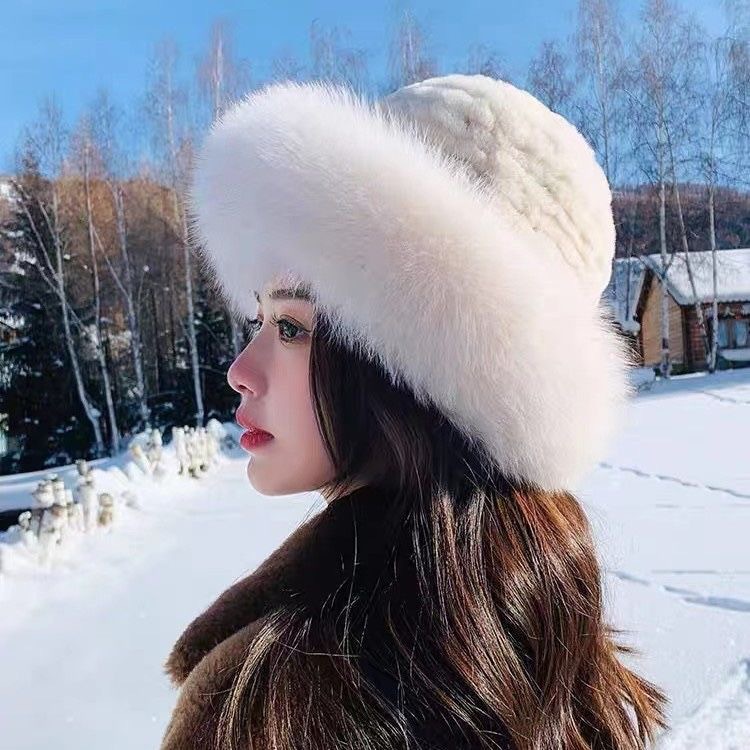 Autumn and Winter New Fisherman Women's Thickened Warm Versatile Pot Hat Korean Version Fashion Cold Proof Show Face_voghion.com