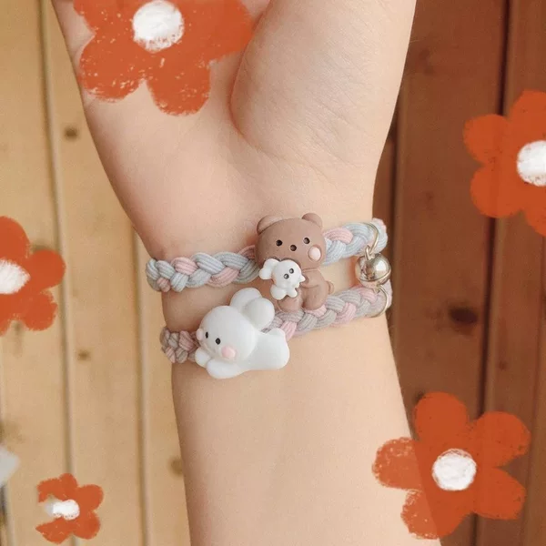 Couple bracelet cute small rubber band pair of magnet suction bracelet online celebrity couple girlfriends bracelet student bracelet