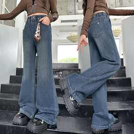 26春款上新 现货 高品质女童时尚百搭前片挂件牛仔喇叭裤