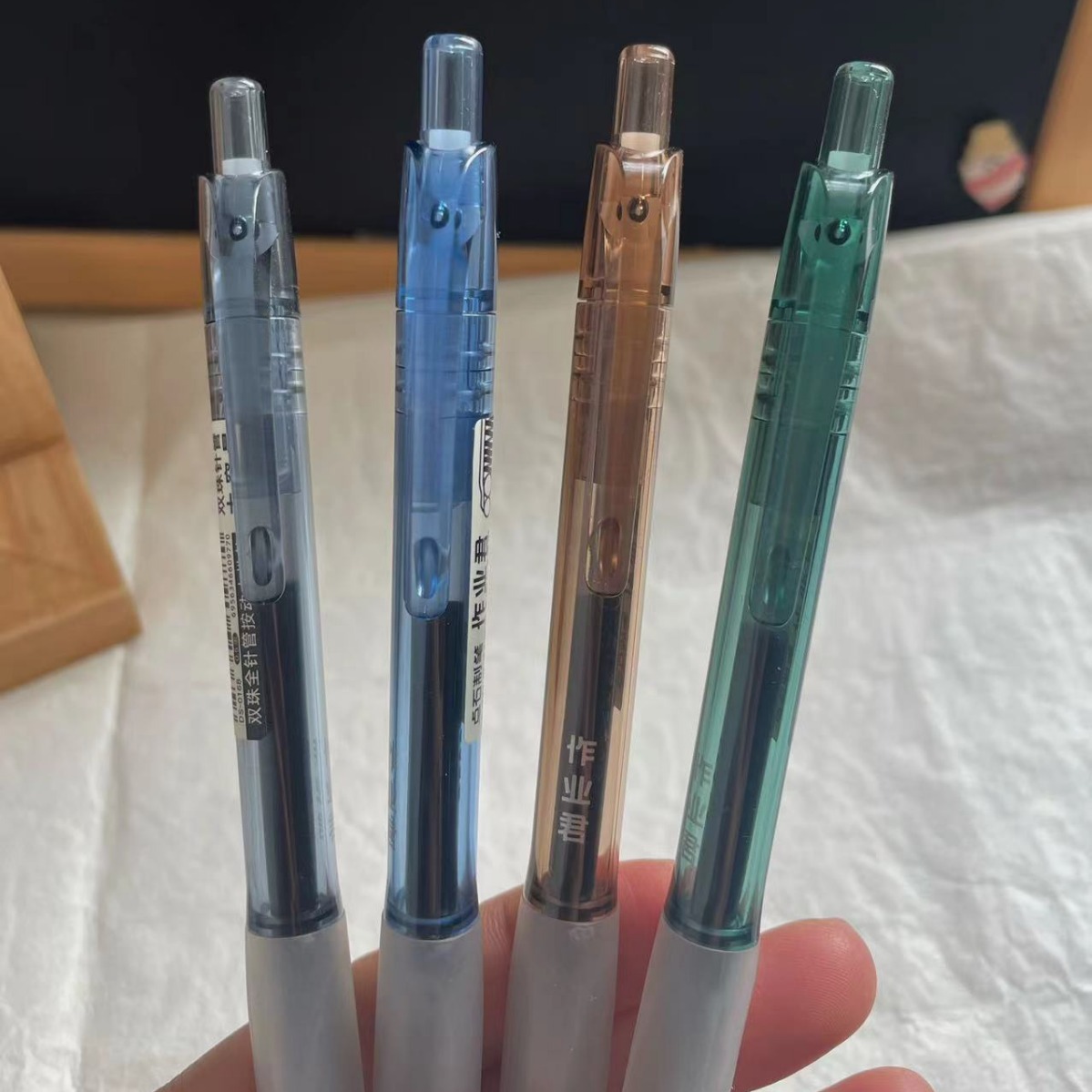 (2개) 디안시 신형 브러시펜 0168 더블볼 풀니들 튜브 푸시 중성펜 박스 학생 문구 사무용품