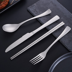 純チタン洋食ナイフフォークスプーンセット箸ステーキナイフフォークスプーン屋外食器家庭用ピクニックスープ
