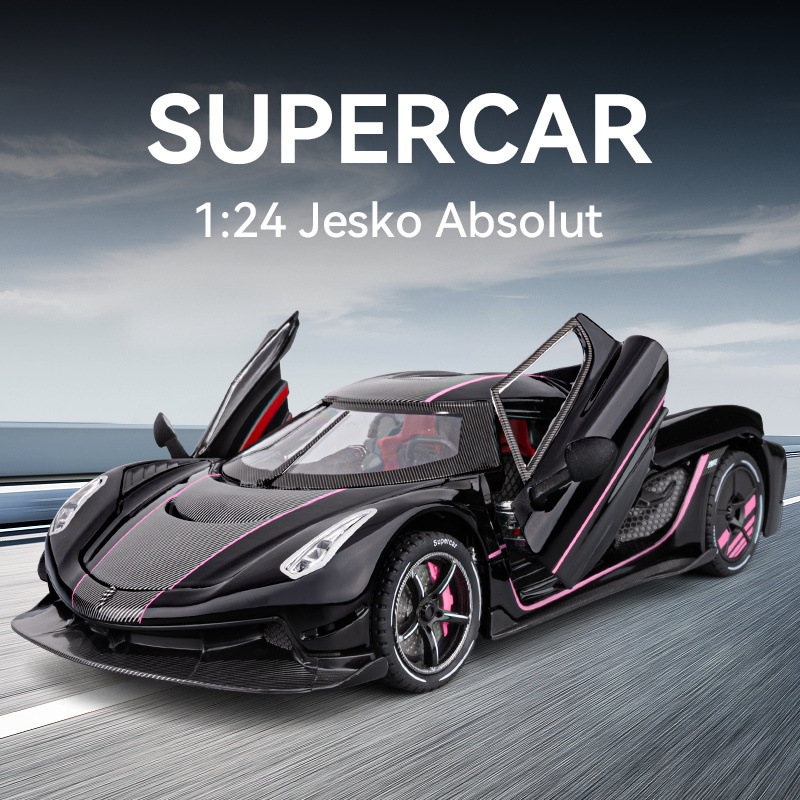 1: 24 Koenigsegg coche deportivo aleación modelo de coche adornos juguetes para niños modelo de simulación de luces al por mayor
