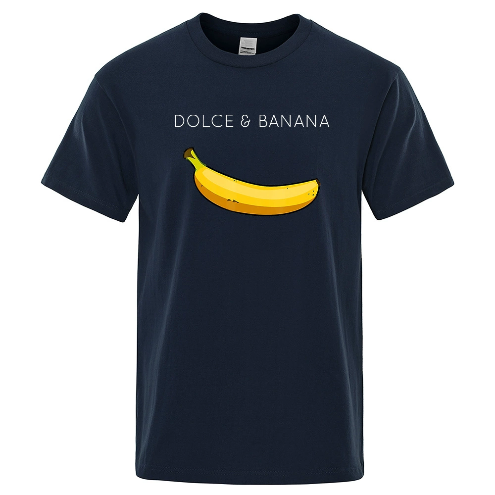 Печатная футболка с принтом Dolce & Banana для мужчин, круглый вырез, дышащая