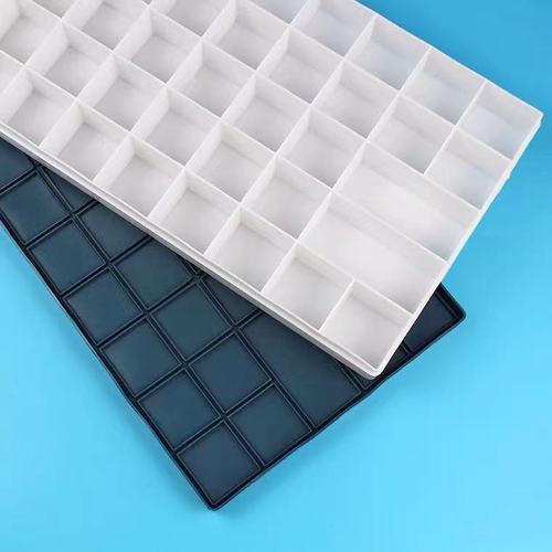 Soft cover paint box palette box 12 24 48 grid student art painting gouache watercolor acrylic sealed palette box
