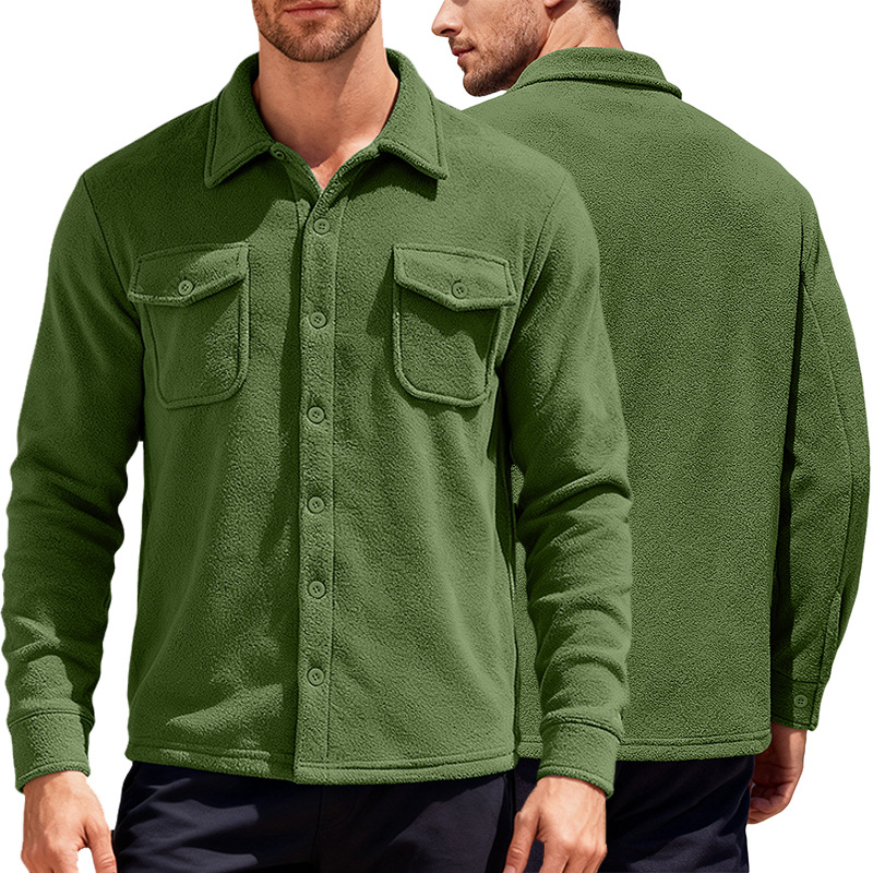 26 European And American Cross-border Heavyweight Men's Clothing, Fleece-lined Workwear, Long-sleeved Outdoor_voghion.com