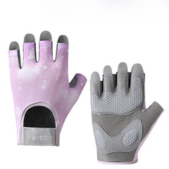 Lady Half Finger Fitness Yoga Outdoor Sports Riding Anti-Slip Breathable Shock Absorbing Elastic Summer Half Finger Gloves