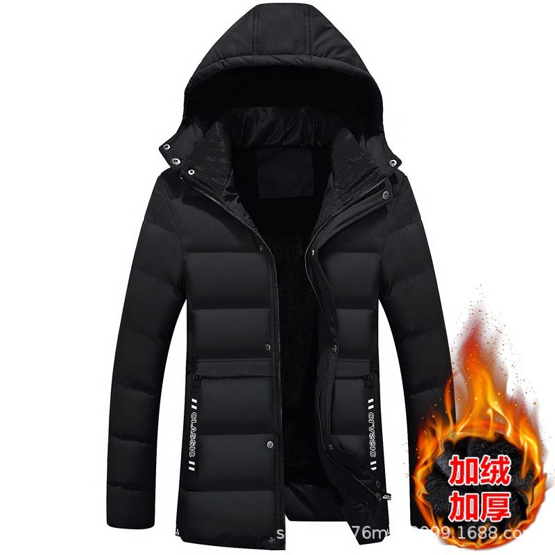 Abrigo acolchado de algodón transfronterizo para Hombres Nuevo invierno forrado de lana engrosado Abrigo acolchado de algodón Abrigo con capucha estilo coreano para hombres guapo Abrigo acolchado de algodón al por mayor