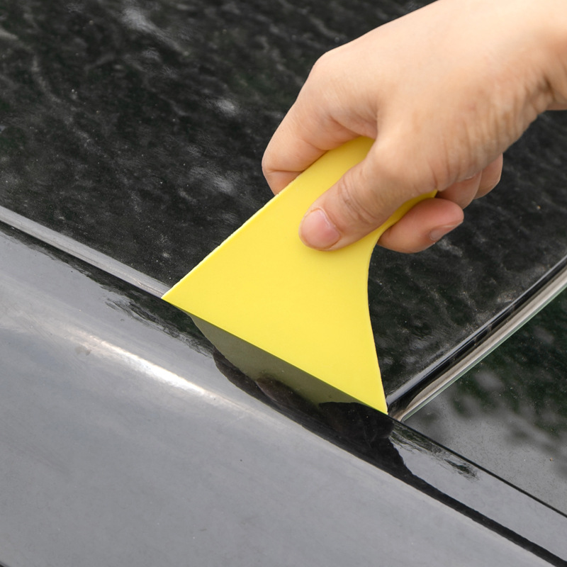 汽车贴膜工具黄色刮板 玻璃窗手机贴膜塑料小刮板 小黄铲三角刮刀