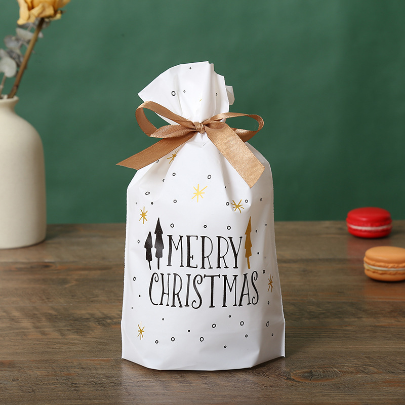 クリスマスプレゼントのお菓子の束口焼き包装袋牛圧延糖雪花ショートニング包装袋キャンディービスケット巾着袋|undefined