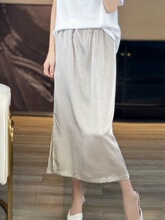 25夏季新款新中式国风仿真丝半身裙暗花高腰半身裙女士百搭长裙