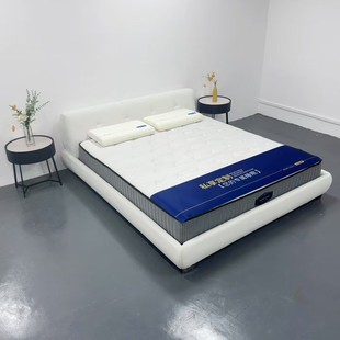 Designer Cream Style Large Bed Accessible Luxury Supermoon Super Moon Bed Double Wedding Bed Master Bedroom Fabric Bed