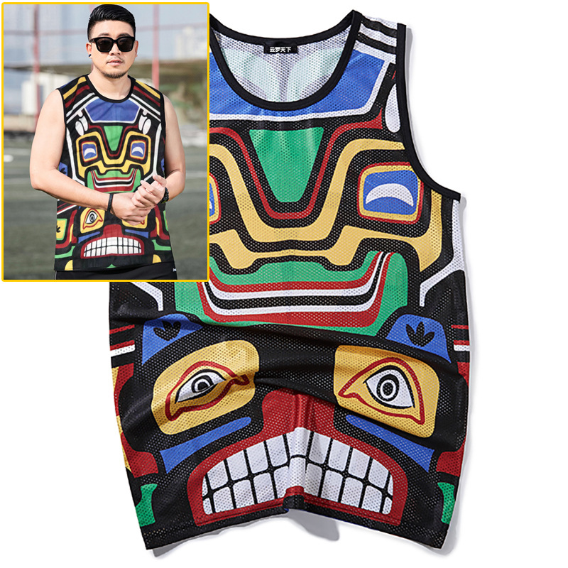 Chaopai Shuttleworth Large 350 Add fertilizer enlarge Punchinello Quick drying motion Sleeveless Sweat vest Fat waistcoat