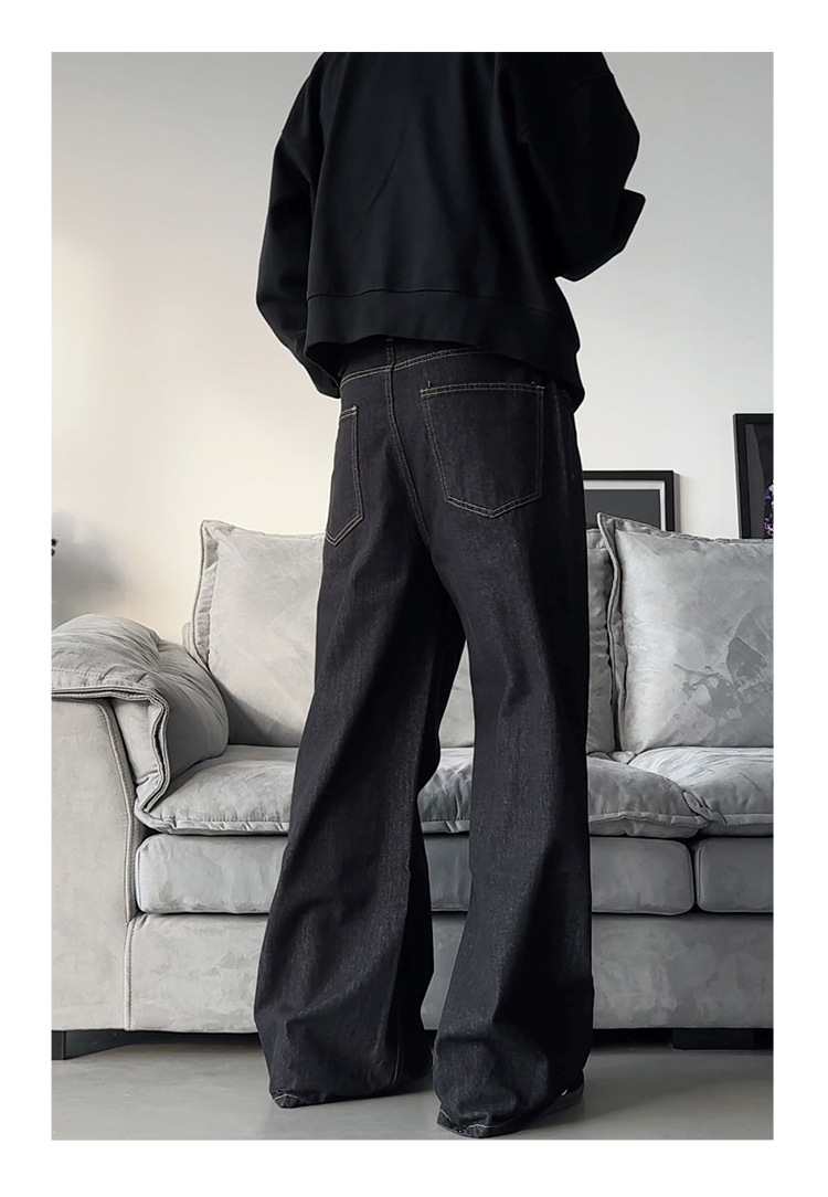 Retro Wide Leg Jeans Loose Straight Leg Casual Floor Length Pants For Men And Women_mkmklike.com