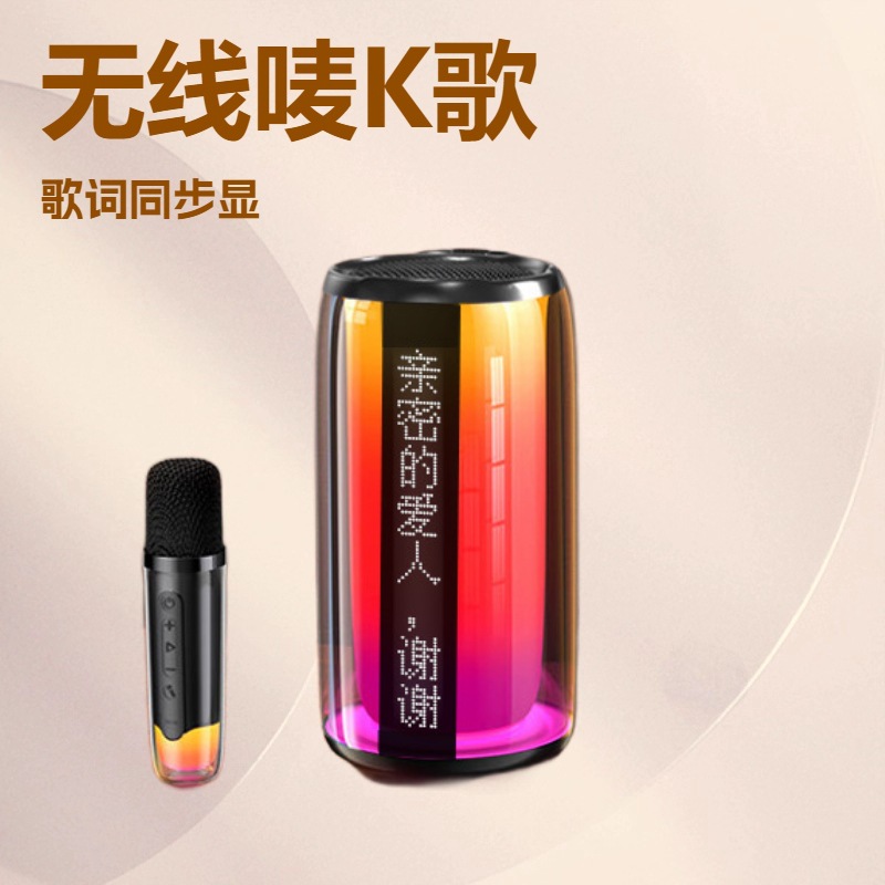 Bluetooth Speaker with Lyrics, Karaoke All-In-One Machine, Heavy Bass, Hifi Sound Quality, Singing for Home Use, Ktvai Karaoke