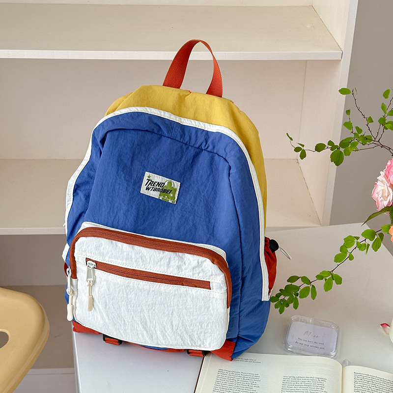 Mochila escolar para estudiantes de jardín de infantes 2026 estilo coreano color contraste mochila para niños y niñas nueva mochila infantil transfronteriza