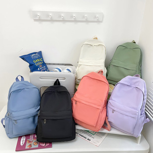 New High School Student Schoolbag Female Ins Versatile Going Out to Play Large Capacity Travel Backpack Lightweight Burden-Reducing Backpack