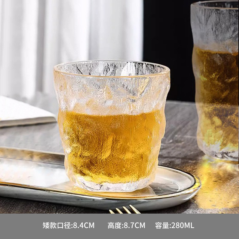 ネット赤氷河カップ日本式ビールカップ高颜値グラスins風水カップギフトカップ樹紋ジュースカップ|undefined