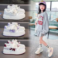 女の子メッシュスポーツシューズ 2025 春と秋の新通気性カジュアルメッシュシューズ男の子スニーカー子供のソフトソール白靴