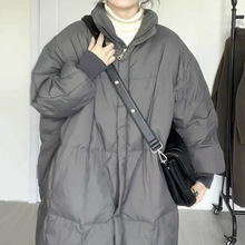 冬季羽绒棉服女中长款韩版加厚棉袄大码宽松休闲复古风棉衣外套潮
