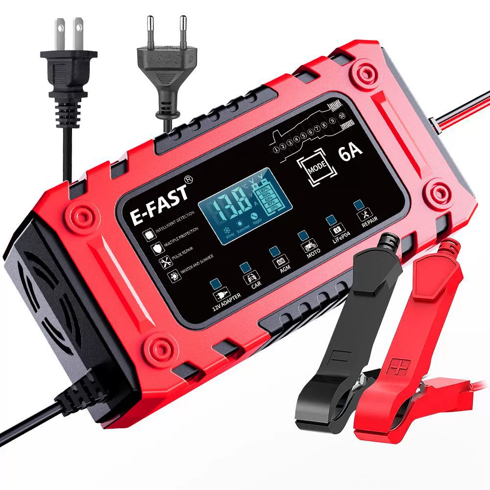 Зарядное устройство для мотоциклетных и автомобильных аккумуляторов 6А, десятиступенчатое зарядное устройство, популярное зарядное устройство для аккумуляторов, пользующееся большим спросом на международном рынке.