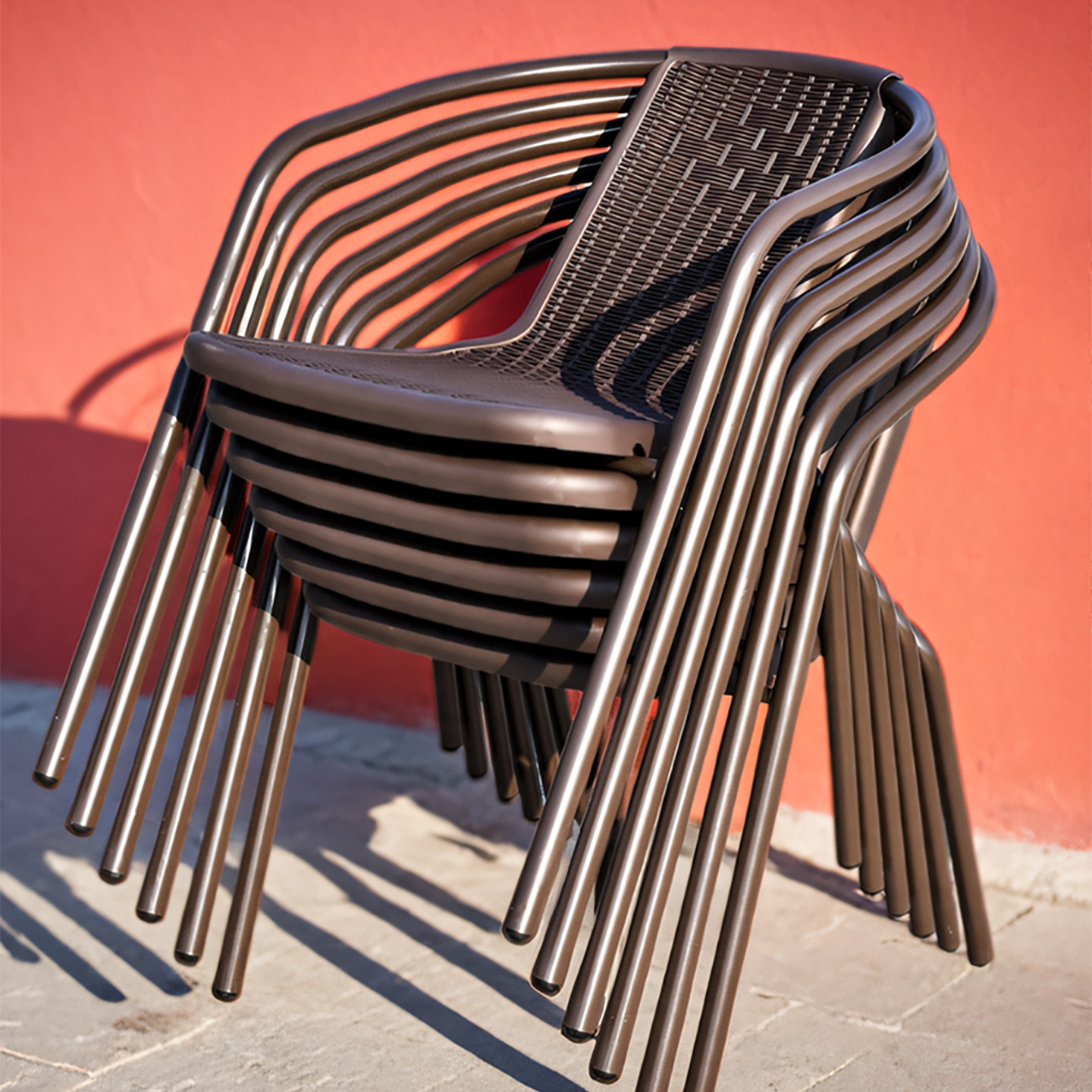 Thickened Courtyard Outdoor Chair Single Outdoor Leisure Imitation Rattan Chair Balcony Rattan Chair Back Chair Home Dining Chair