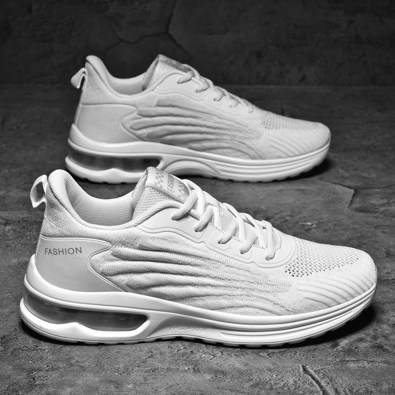 Fall 2023 air cushion shoes men's casual shoes new trendy breathable Men's shoes flying woven sports shoes