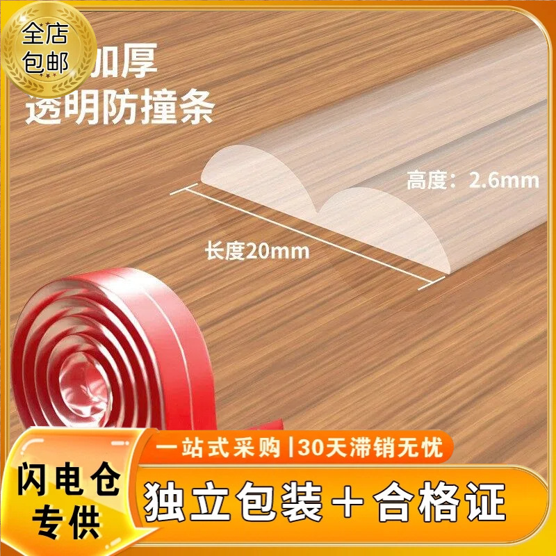 Pvc Transparent Anti-Collision Strips Invisible Corner Children's Corner Protector Strips Thickeneded Edge Strips Anti-Collision Protection Strips Soft Bag
