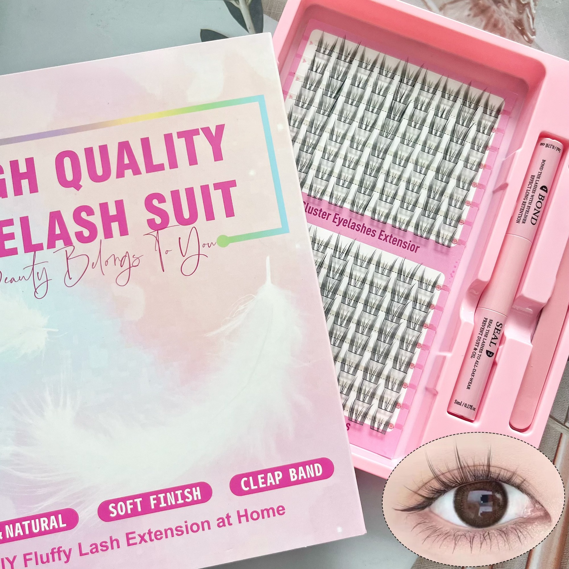 Conjunto de pestañas falsas transfronterizas de gran capacidad de gato elf puro deseo serie de venta caliente en Europa y América atmósfera de pestañas falsas