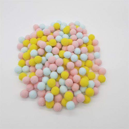 Mixed-color Pom-Pom Craft Kit: Children's Art Supplies—Elastic Pom-Poms for Clothing, Hats, and Accessories