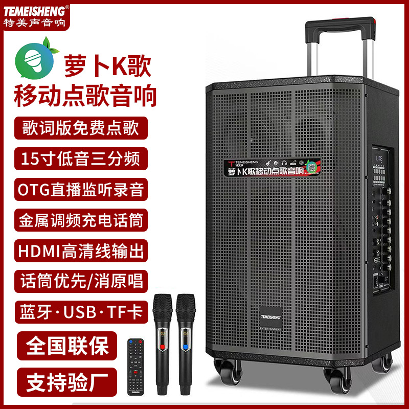 特美声大功率广场舞拉杆音响功放户外演出直播K歌U盘插卡蓝牙音箱