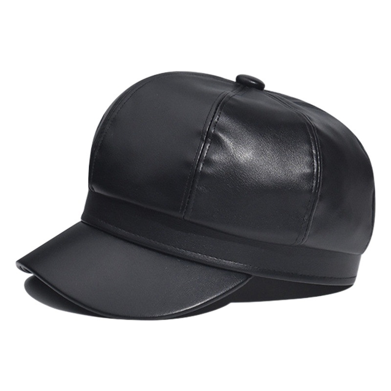 Sombrero Octagonal de Cuero para Mujer de Cuero PU