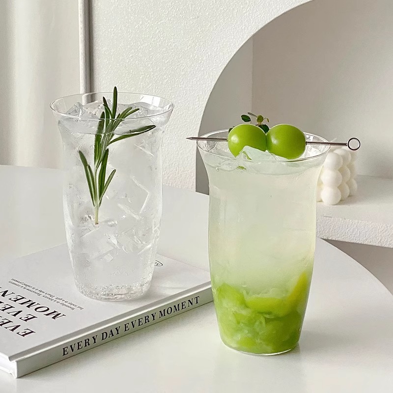 Tazas de vidrio ultra delgadas de cristal ligero hechas a mano tazas de frutas frías tazas de té de hielo tazas de café americanas tazas de cóctel tazas
