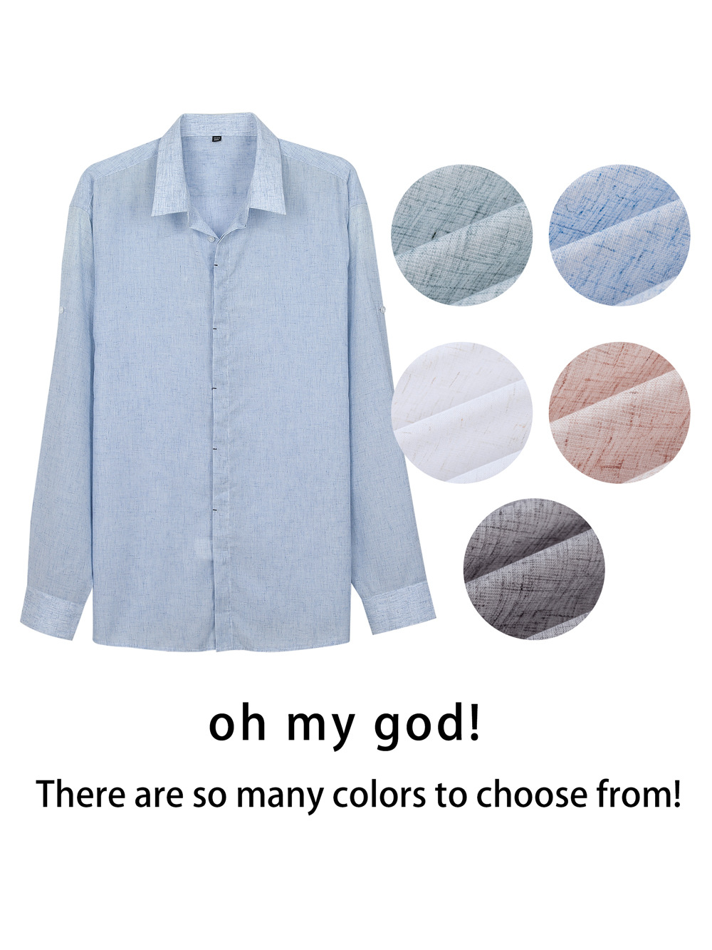 Camisas de lino personalizadas transfronterizas para hombres mangas largas Hawaiian Beach Wind Business Casual Quick Secure Camisas de tamaño grande