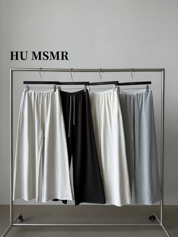 广州十三行HUMSMR秋季爆款抽绳宽松散边直筒休闲裤GW058|undefined