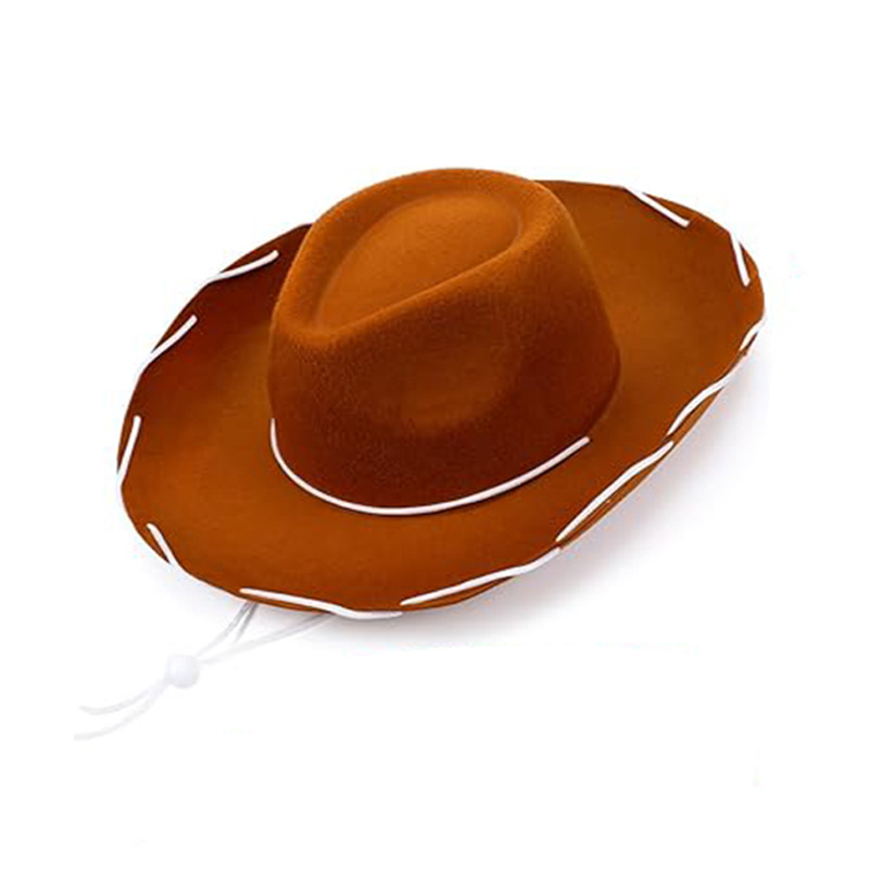 Cappello da cowboy unisex per adulti Cappello da cowboy in corda marrone Cappello da cowboy in corda occidentale Cappello rosso natalizio con tesa larga_voghion.com