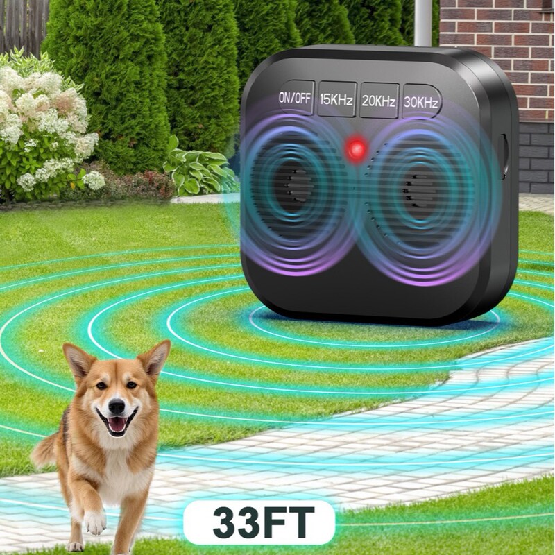 新款超声波止吠器 室内户外驱狗器 双超声波头|undefined