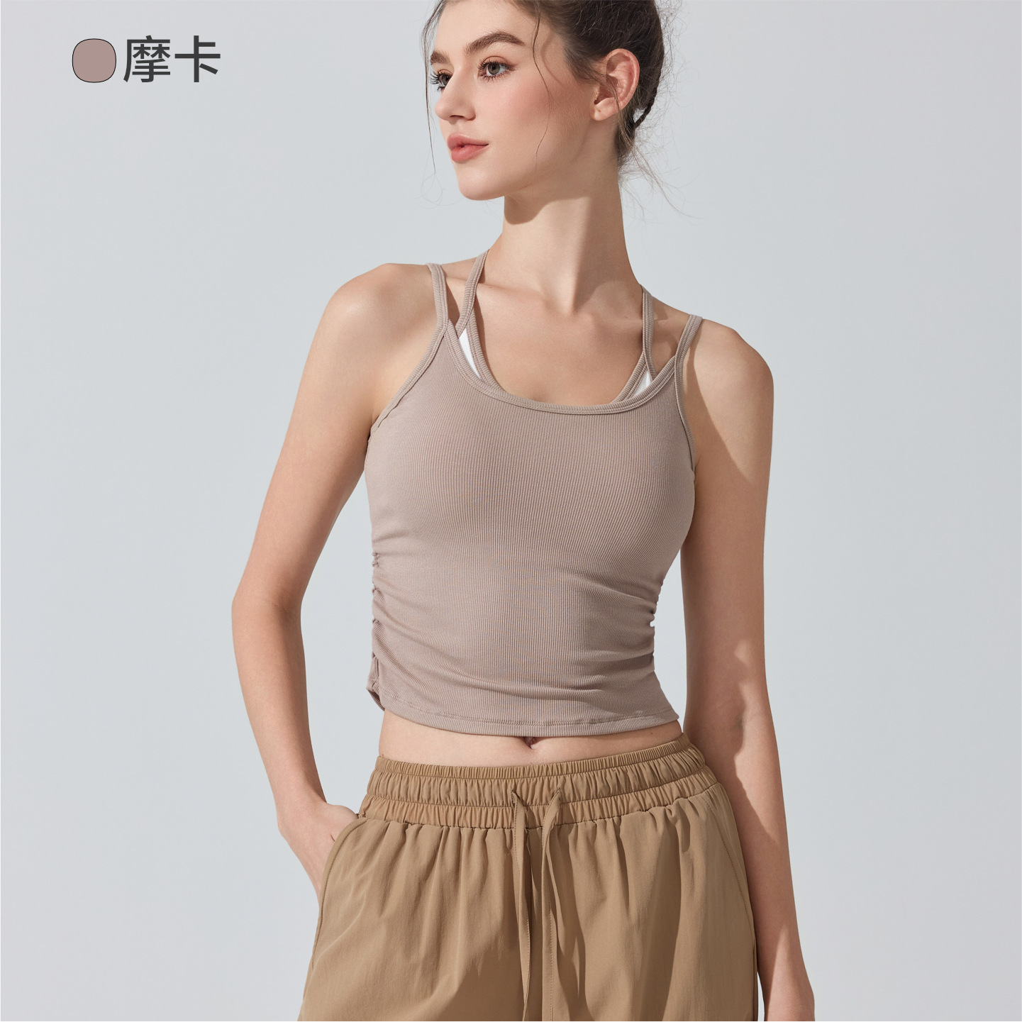 Deportes de fitness belleza chaleco de espalda desmontable cojín de pecho con ropa interior de yoga Pilates sexy sin bra superior