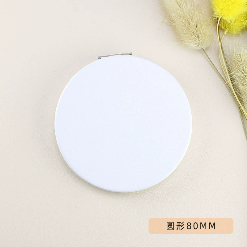 Polyurethane double-sided small handheld folding white mirror
