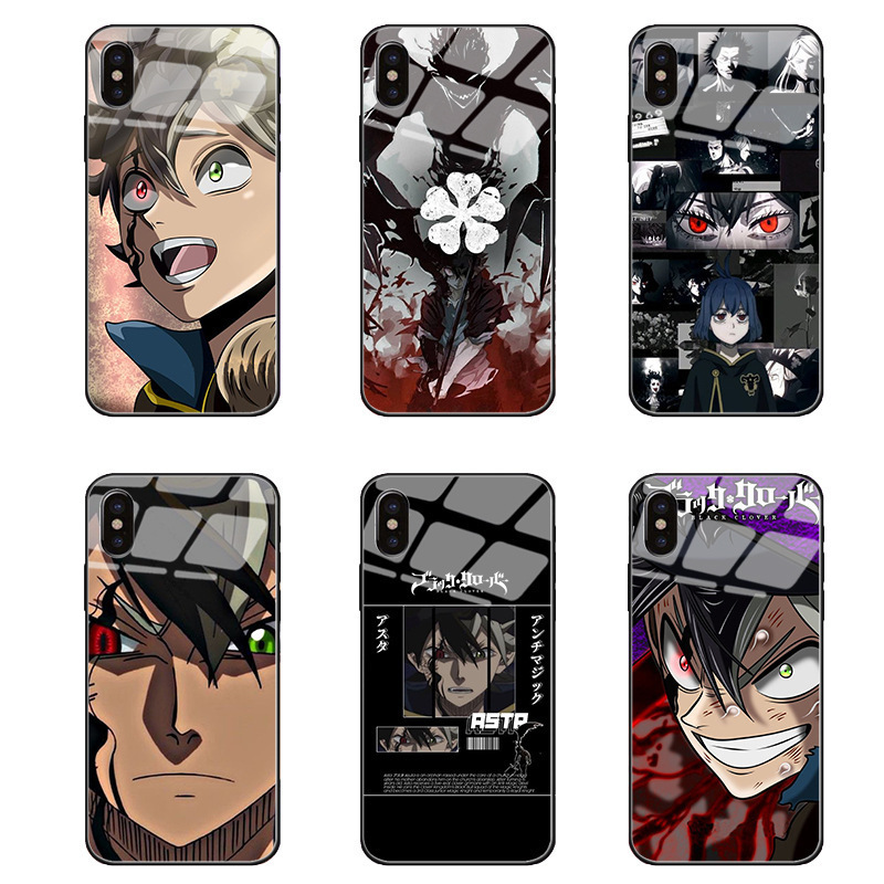 适用黑色五叶草尤诺手机壳苹果oppo小米vivo三星华为iPhone13pro