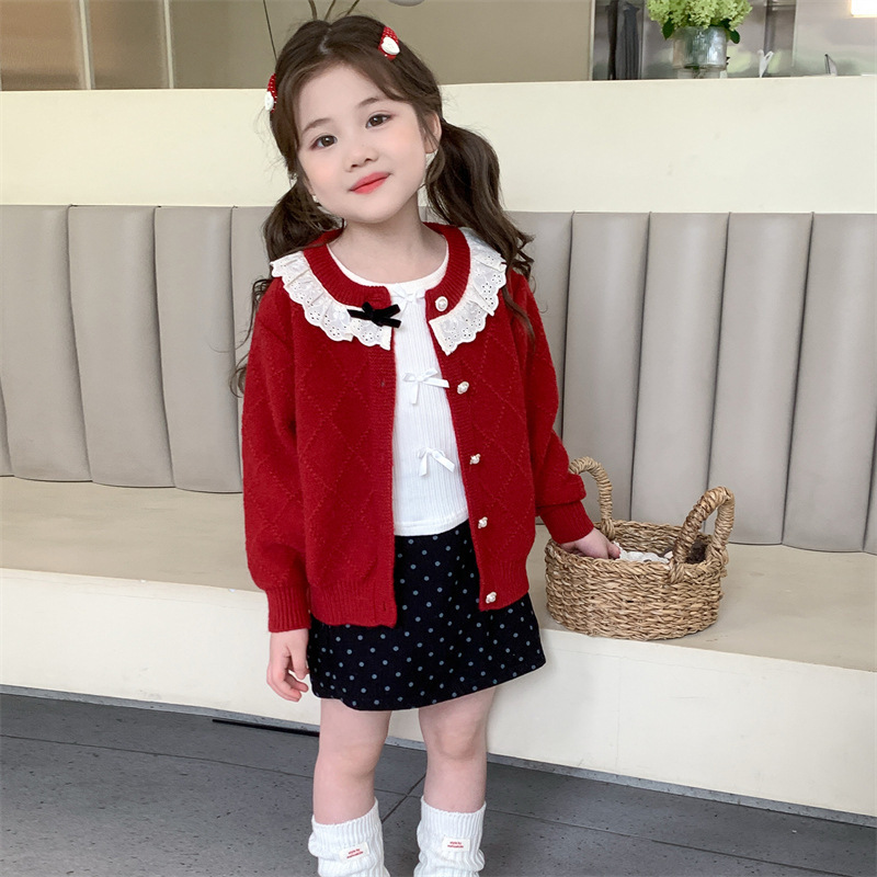 女童毛衣开衫秋冬装2025新款洋气儿童装针织衫外套韩版小女孩上衣|undefined