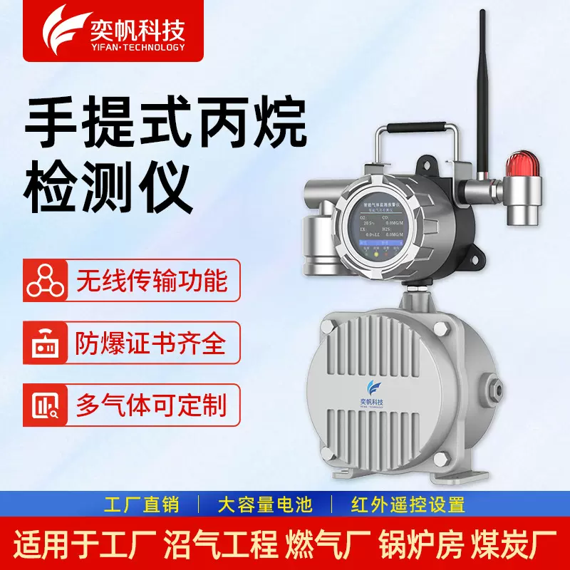 可移动式丙烷气体检测仪防爆丙烷气体传感器液化气气体报警器