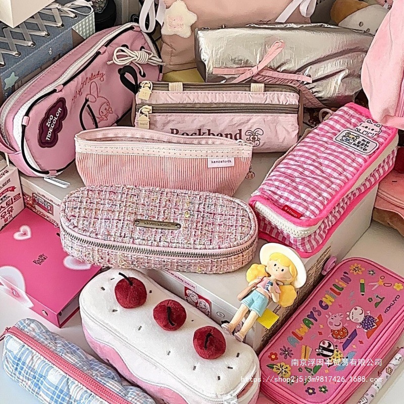 Bolsa de bolígrafo de temporada escolar, bolsa de almacenamiento de papelería multifuncional de gran capacidad, bolsa de dolor de alto valor facial