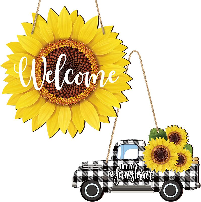 Cross-border new logo country wooden decoration sweet summer logo front door decoration watermelon farmhouse wall hanging